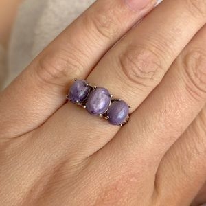 Charoite Ring; 925 Sterling Silver; Size 7